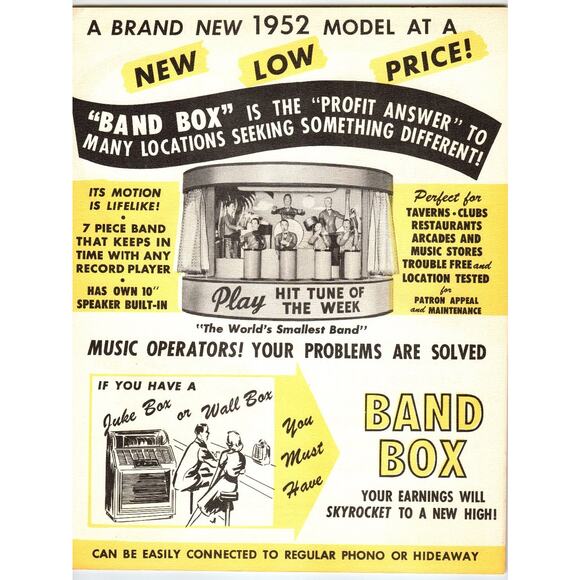 1952 Chicago Coin Band Box Flyer Vintage Jukebox Music Promo Ephemera - Picture 1 of 2